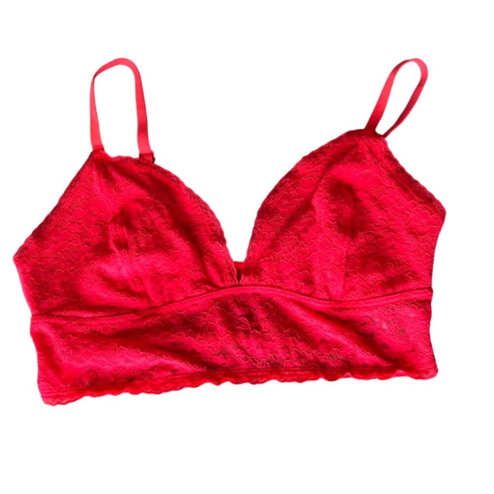 Old Navy Women's Orange Lace V-Neck Bralette Top Size M